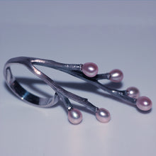 Load image into Gallery viewer, Adjustable ring, silver cocktail ring, twig design covering fingers