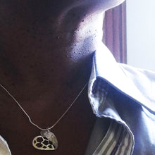 Load image into Gallery viewer, Minimalist engraved heart pendant in sterling silver