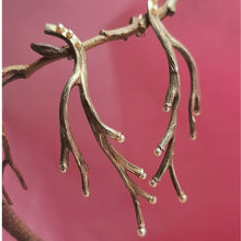 Load image into Gallery viewer, Rose gold long-drop earrings, twig design