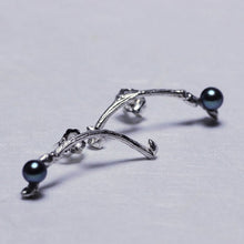 Load image into Gallery viewer, Minimalist silver twig earrings