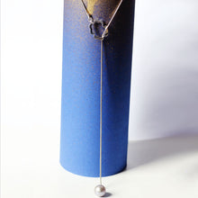 Load image into Gallery viewer, Lariat necklace, silver flower clasp in front