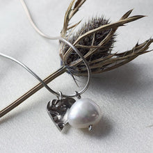Load image into Gallery viewer, Silver heart necklace and pearl charm