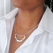 Load image into Gallery viewer, Flower pendant, necklace for women, oval stone set