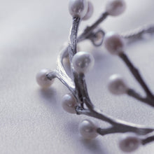 Load image into Gallery viewer, Large silver and pearls bracelet, sterling silver bracelet with a twig design