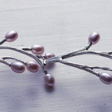 Load image into Gallery viewer, Large silver and pearls bracelet, sterling silver bracelet with a twig design