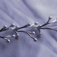 Load image into Gallery viewer, Large silver and pearls bracelet, sterling silver bracelet with a twig design