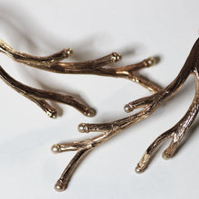 Load image into Gallery viewer, Rose gold long-drop earrings, twig design