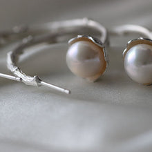 Load image into Gallery viewer, Twig hoop earrings, sterling silver hoop earrings