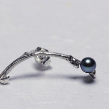 Load image into Gallery viewer, Minimalist silver twig earrings
