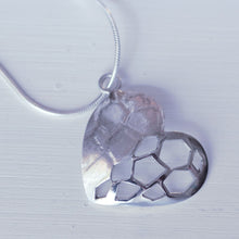 Load image into Gallery viewer, Minimalist engraved heart pendant in sterling silver