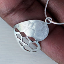 Load image into Gallery viewer, Minimalist engraved heart pendant in sterling silver
