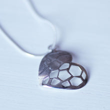Load image into Gallery viewer, Minimalist engraved heart pendant in sterling silver