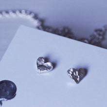 Load image into Gallery viewer, Sterling silver stud earrings, engraved heart stud