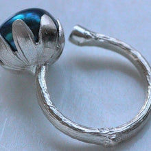 Load image into Gallery viewer, Pearl flower ring, pink tourmaline