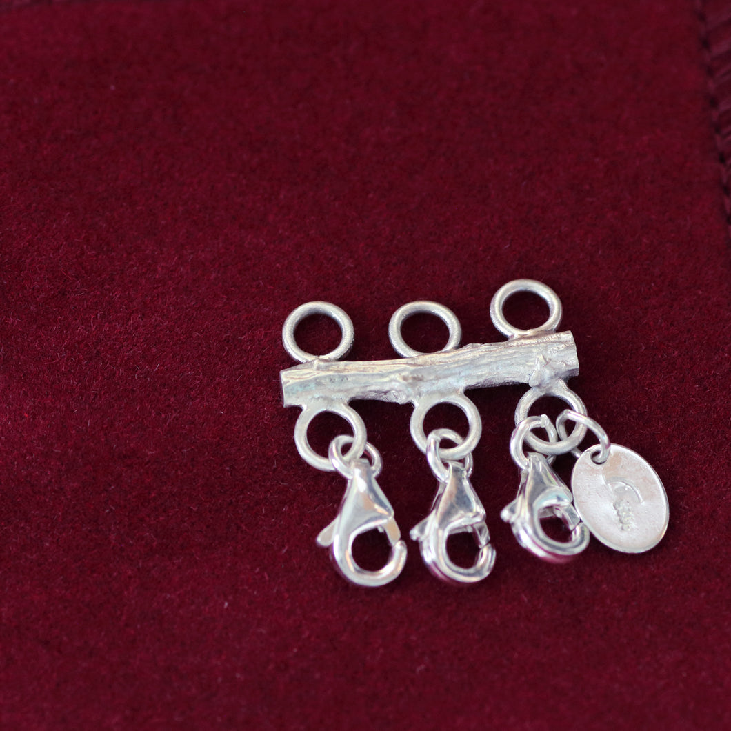 Twig silver necklace separator for layering