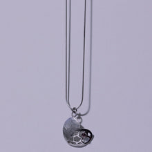 Load image into Gallery viewer, Sterling silver heart pendant with a red garnet cabochon, with shot of snake chain

