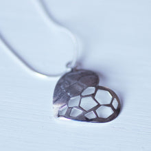 Load image into Gallery viewer, Minimalist engraved heart pendant in sterling silver
