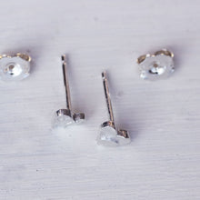 Load image into Gallery viewer, Sterling silver stud earrings, engraved heart stud
