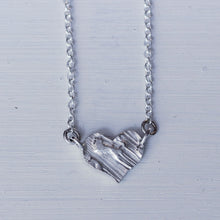 Load image into Gallery viewer, Sterling silver choker style, engraved heart necklace

